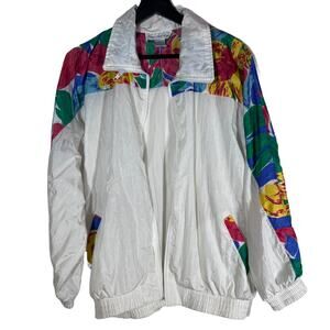 Vintage White and Bright Track Jacket from Giorgio Saint Angelo, Nylon 1980s